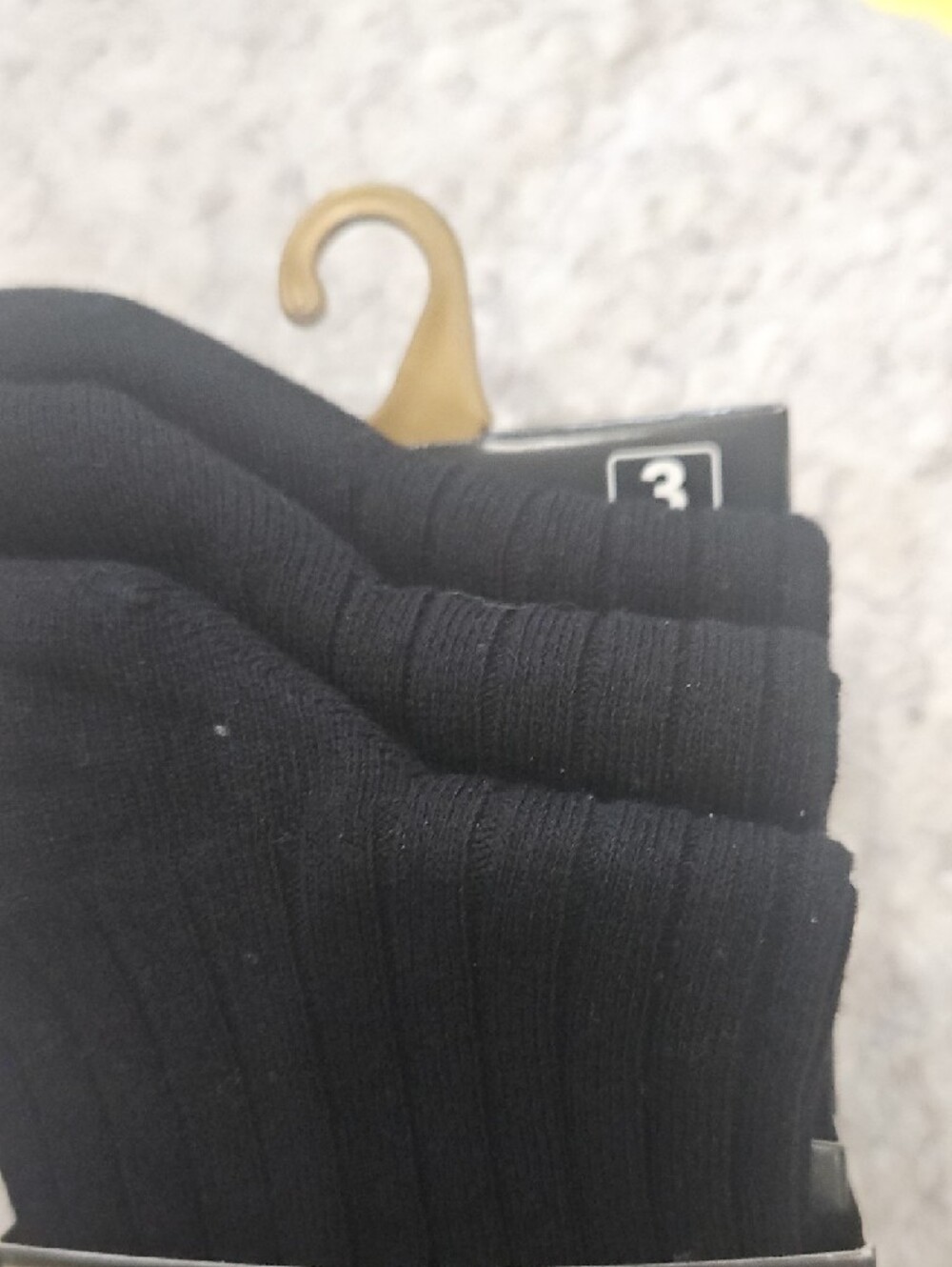 Gold Toe Three Black Ribbed Crew Socks - Signature Collection - Picture 3 of 3